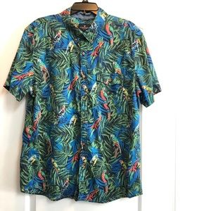 😎AE 2XL Tropical Birds button s/s shirt Paradise